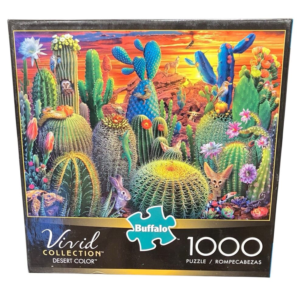 Vivid Collection Desert Color 1000 Piece Jigsaw Puzzle Cactus New Buffalo Games